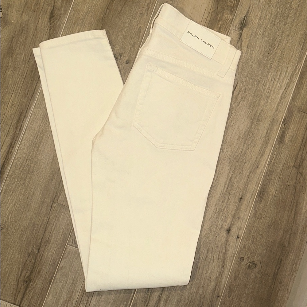 RALPH LAUREN BLACK LABEL 105 CIGARETTE SKINNY JEANS WHITE FIVE POCKETS SIZE 27